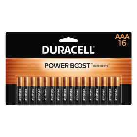 Duracell Coppertop AAA Battery with POWER BOOST™, 16 Pack Long-Lasting Batteries