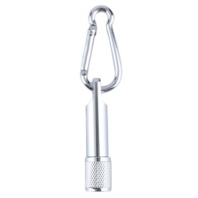 Carabiner Small Flashlight Mini Torch (Color: Silver)