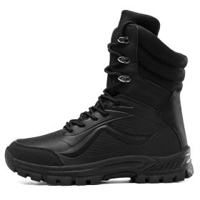 Tactical Shoes Men Hiking Boots Outdoor Camping Autumn Military Boots Microfiber Mountain Climbing Shoes Forces Equipment 39-45 (Color: Black, size: 39)