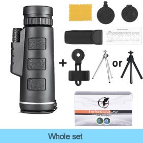 40X60 Telescope Professional Monocular Powerful Binoculars Pocket Telescope with Tripod for Travel Holiday as Gift Teleskop (Color: Whole set)