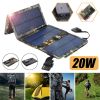 Solar Panel For Travel Foldable Waterproof Portable Plate for Outdoor USB 20W 6W 3W 5V Folding Chargeable for Phone Battery